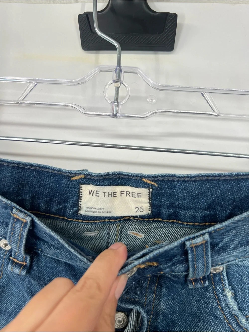 We The Free People Now Or Never Denim Shorts Button Fly Distressed